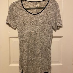 Rag & Bone Size M Black/White Speckled Tee W/ Black Seam Down Back
